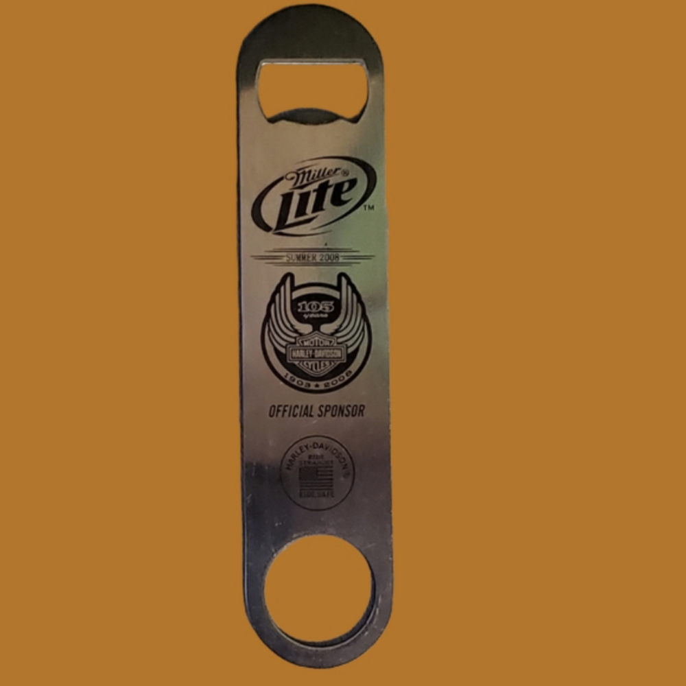 Vintage bottle opener harley Davidson/ miller lite